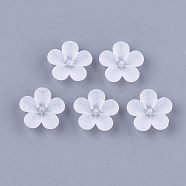 Transparent Acrylic Beads, Frosted, Flower, Clear, 21.5x22x7mm, Hole: 1.5mm, about 420pcs/500g(FACR-T001-04)
