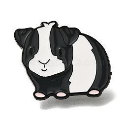 Guinea Pig Enamel Pins, Black Alloy Brooches for Backpack Clothes, Black, 24x28mm(JEWB-Q009-06A)