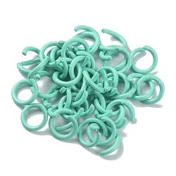 Zinc Alloy Open Jump Rings, Round Ring, Turquoise, 18 Gauge, 8x1mm, Inner Diameter: 6mm(FIND-WH0150-74A-03)