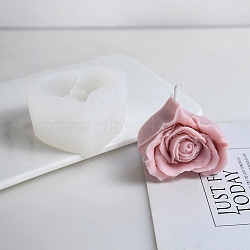 DIY Silicone Molds, for Scented Candle Making, Rose Heart, White, 66x69.5x36mm(SIL-Z008-03)