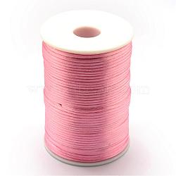 Polyester Cord, Hot Pink, 1.5mm, about 109.36 yards(100m)/roll(OCOR-Q022-52)