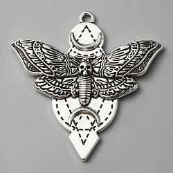 Alloy Pendants, Wing, Antique Silver, 48.5x48x3mm, Hole: 2mm(PALLOY-WH0105-27AS)