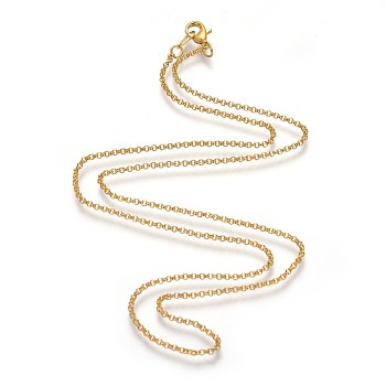 Brass Chain Necklaces, Golden, 18.8 inch, 1.6mm