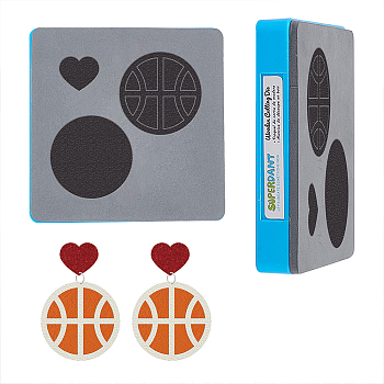 1Pc Wood Cutting Dies, with Steel, for DIY Scrapbooking/Photo Album, with 1Pc Plastic Injection Mold, Basketball, Cutting Die: 100x100x9mm