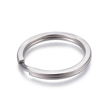 304 Stainless Steel Split Key Ring Clasps, For Keychain Making, Stainless Steel Color, 28x2.5mm, Inner Diameter: 23mm
