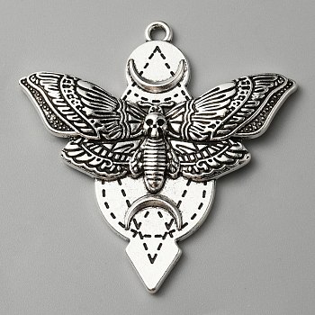 Alloy Pendants, Wing, Antique Silver, 48.5x48x3mm, Hole: 2mm