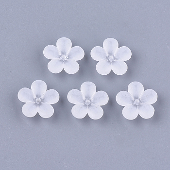 Transparent Acrylic Beads, Frosted, Flower, Clear, 21.5x22x7mm, Hole: 1.5mm, about 420pcs/500g