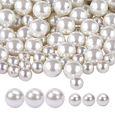 Creamy White Round Glass Beads