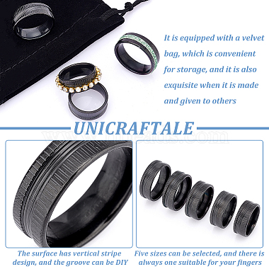 unicraftale 10шт. 5 размер 304 кольцо на палец из нержавеющей стали с рифлением(STAS-UN0041-21EB)-4