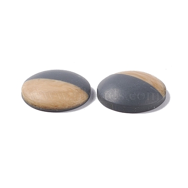 Two Tone Wood Grain Frosted Imitation Leather Style Resin Cabochons(RESI-G053-01E)-2