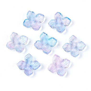 cuisson de bouchons de perles de verre transparents peints(X-DGLA-N014-04B)-1