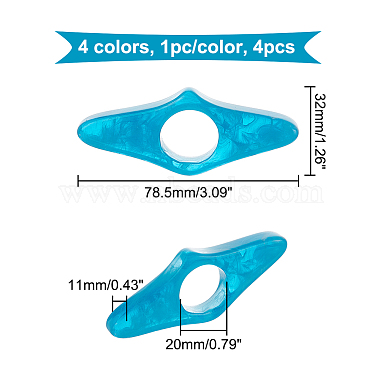 globleland 4шт. 4 цвета смоляная закладка для большого пальца(AJEW-GL0002-12)-2