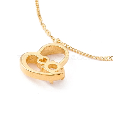 Ожерелье с кулоном в форме сердца из прозрачного кубического циркония(NJEW-F292-01G)-3