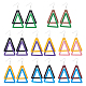 Anattasoul 8 paires de boucles d'oreilles pendantes double triangle en bois de 8 couleurs avec épingles en fer(EJEW-AN0004-46)-1