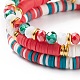 3 pièces 3 bracelets extensibles en argile polymère de style surfeur heishi sertis de mots jolly perles acryliques(BJEW-TA00129)-6