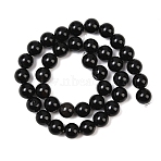 1 Strand Natural Black Onyx Beads Strands, Grade AB, Round, Dyed & Heated, 10mm, Hole: 1mm, about 38pcs/strand, 15 inch(G-YW0002-57A)