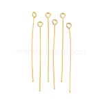Ion Plating(IP) 304 Stainless Steel Eye Pins, Real 18K Gold Plated, 28x0.7mm, Hole: 1.9mm(X-STAS-I320-B29-G)