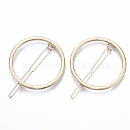 Alloy Hollow Geometric Hair Pin, Ponytail Holder Statement, Hair Accessories for Women, Cadmium Free & Lead Free, Ring, Golden, 47mm, Clip: 61mm long(X-PHAR-N005-011G)