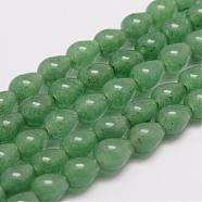 Natural Green Aventurine Bead Strands, Teardrop, 9~10x7mm, Hole: 2.5mm, about 43pcs/strand, 15.75 inch(G-K153-F01)