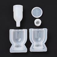 Refillable Bottle Silicone Molds, Storage Molds, Resin Casting Molds, for UV Resin, Epoxy Resin Craft Making, White, 56x44x17mm, Inner Diameter: 41x28mm(DIY-M031-16)
