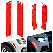 4 Sets 2 Styles Waterproof Epoxy Resin Reflective film Car Stickers, Reflective Tape Decals for Auto & Motorcycle Decoration, Red, 145~220x25~30x1.5mm, 2 sets/style(FIND-GA0003-47A)