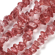 Transparent Crackle Glass Beads Strands, Chips, Indian Red, 3~7x8.5~12.5mm, Hole: 1.4mm, about 360pcs/strand, 324.80''(825cm)(GLAA-U004-01I)