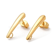 304 Stainless Steel Stud Earring Findings, with Loops, Teardrop, Golden, 20x4.2mm, Pin: 0.8mm, Hole: 2.1mm(STAS-Z051-01G)