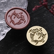 Halloween Theme Golden Tone Brass Wax Seal Stamp Head, for DIY Wax Seal Stamp Making, Heart, 25x25x15mm, Hole: 7mm(AJEW-O001-08G)