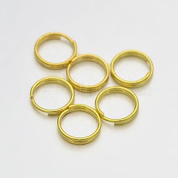 Brass Split Rings, Double Loops Jump Rings, Golden, 7x0.6mm, about 6.4mm inner diameter, about 4760pcs/500g(KK-E647-11G)