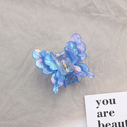 Butterfly Acrylic Claw Hair Clips, Hair Accessories for Women & Girls, Dodger Blue, 65x58x42mm(PW-WG49228-01)