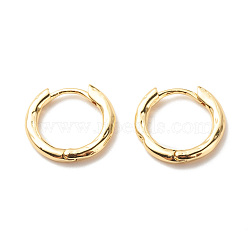 Brass Tubular Hoop Earrings for Women, Cadmium Free & Lead Free, Golden, 13.5x14.5x2mm, Pin: 0.8mm(EJEW-G306-01G)