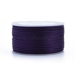 Polyester Braided Cords, for Jewelry Making Beading Crafting, Indigo, 2mm, about 21.87 yards(20m)/roll(OCOR-I006-A01-11)