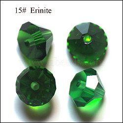 Imitation Austrian Crystal Beads, Grade AAA, Faceted, Diamond, Green, 7x5mm, Hole: 0.9~1mm(SWAR-F075-8mm-15)