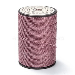 Round Waxed Polyester Thread String, Micro Macrame Cord, Twisted Cord, for Leather Sewing Stitching, Old Rose, 0.65mm, about 87.48 yards(80m)/roll(YC-D004-02D-013)