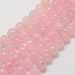 Natural Rose Quartz Beads Strands, Round, Dyed, 8mm, Hole: 1mm, about 48pcs/strand, 15.7 inch(X-G-P281-02-8mm)