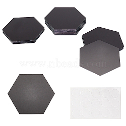 Acrylic Hexagon Mirror Wall Decor, with Adhesive Tape, for Wall Ornament Bedroom Living Room Decoration, Black, 82.5x95x0.7mm, 12pcs/set(DIY-WH0221-30A)