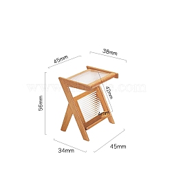 Wood Tea Table Model, Micro Landscape Dollhouse Furniture Accessories, Pretending Prop Decorations, Sandy Brown, 45x34x56mm(PW-WG48434-01)