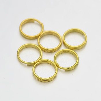 Brass Split Rings, Double Loops Jump Rings, Golden, 7x0.6mm, about 6.4mm inner diameter, about 4760pcs/500g