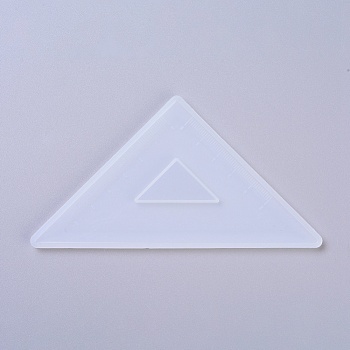 DIY Triangle Ruler Silicone Molds, Resin Casting Molds, For UV Resin, Epoxy Resin Jewelry Making, White, 128x68x4mm