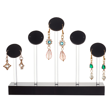 Organic Glass Earring Display, Jewelry Display Rack, Black, 150x25x115mm