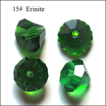 Imitation Austrian Crystal Beads, Grade AAA, Faceted, Diamond, Green, 7x5mm, Hole: 0.9~1mm