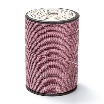 Round Waxed Polyester Thread String, Micro Macrame Cord, Twisted Cord, for Leather Sewing Stitching, Old Rose, 0.65mm, about 87.48 yards(80m)/roll