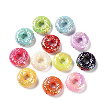Opaque Acrylic Beads, Donut, Mixed Color, 26x9mm, Hole: 3mm