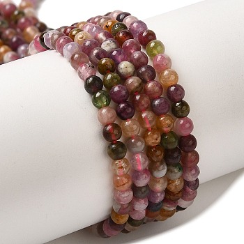 Natural Tourmaline Beads Strands, Round, 3~3.5mm, Hole: 0.6~0.7mm, about 120~150pcs/strand, 15.16~15.55''(38.5~39.5cm)