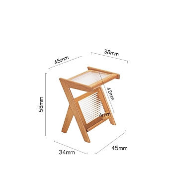 Wood Tea Table Model, Micro Landscape Dollhouse Furniture Accessories, Pretending Prop Decorations, Sandy Brown, 45x34x56mm