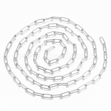 304 Stainless Steel Textured Paperclip Chains(CHS-S006-JN954-1)-2