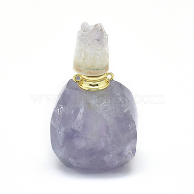 Natural Fluorite Openable Perfume Bottle Pendants(G-E556-01I)-2