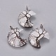 Natural Mixed Stone Tree of Life Wire Wrapped Pendants(G-L520-E-R-NF)-2