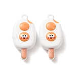 Baking Paint Zinc Alloy Pendants, Ice Cream Charms, White, 21x10.5x5.5mm, Hole: 1.3mm(AL-CBAEA91-04A)