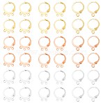 90Pcs 9 Style Brass Leverback Earring Findings, with Horizontal Loops, Mixed Color, 15~15.5x13x1mm, Hole: 1.4~2mm, Pin: 1mm, 10Pcs/style(FIND-PH0006-61)
